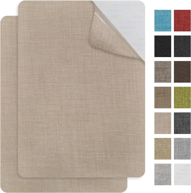 EMORBALS 2Pcs 8 * 11Inch Couch Patches Repair Fabric, Self-Adhesive Couch Repair Patch with Strong Glue, Repair Patch for Sofa, Tote Bags, Car Seats, Furniture,Etc（Beige - Image 1